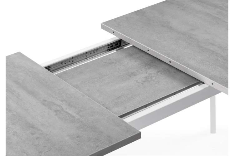 Стол деревянный раскладной Колон Лофт 120 25 мм бетон / белый матовый-7