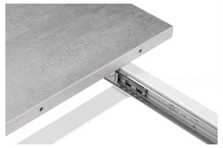 Стол деревянный раскладной Колон Лофт 120 25 мм бетон / белый матовый-8