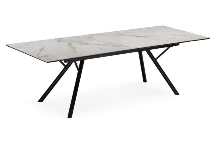 Керамический стол Ворен 180(240)x90 calacatta gold / черный