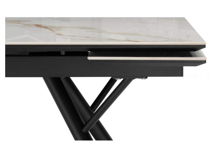 Керамический стол Ворен 180(240)x90 calacatta gold / черный-11