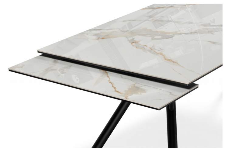 Керамический стол Ворен 180(240)x90 calacatta gold / черный-12