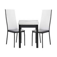 Обеденная группа Блавир белый полимер / серый полимер / метрополитан грей / черный