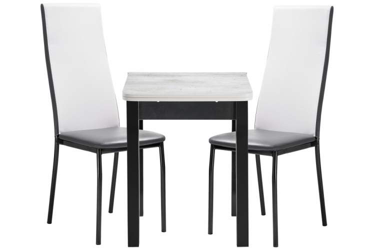 Обеденная группа Блавир белый полимер / серый полимер / метрополитан грей / черный