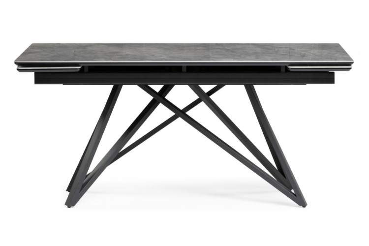 Керамический стол Вилсон 160(220)х89х75 серый мрамор baolai / черный-2