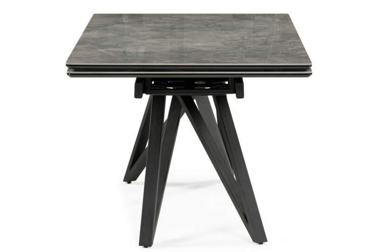 Керамический стол Вилсон 160(220)х89х75 серый мрамор baolai / черный-3