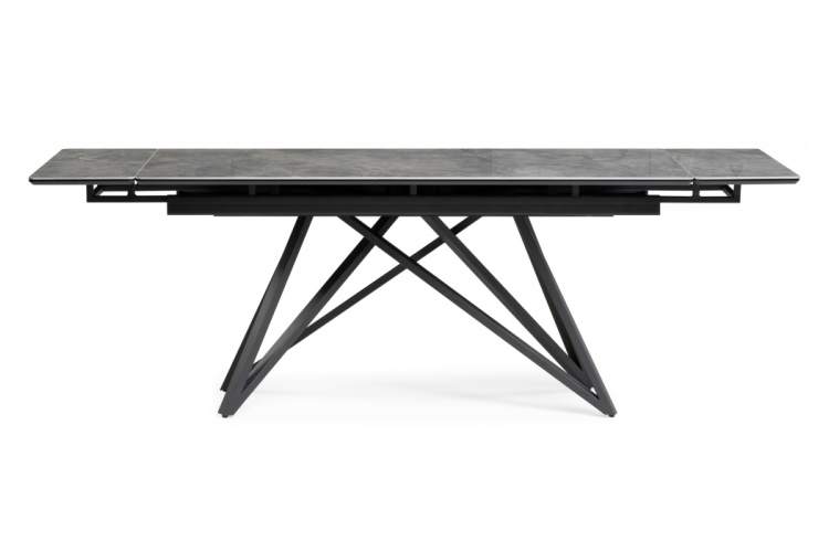 Керамический стол Вилсон 160(220)х89х75 серый мрамор baolai / черный-4