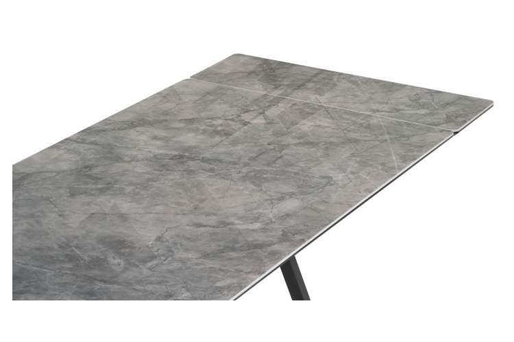 Керамический стол Вилсон 160(220)х89х75 серый мрамор baolai / черный-5