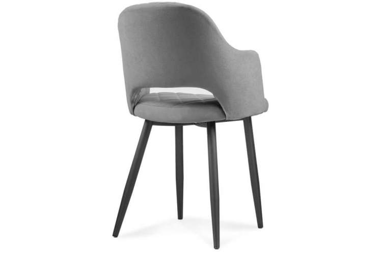 Стул на металлокаркасе Гутрид ромбы спереди серый / черный-3