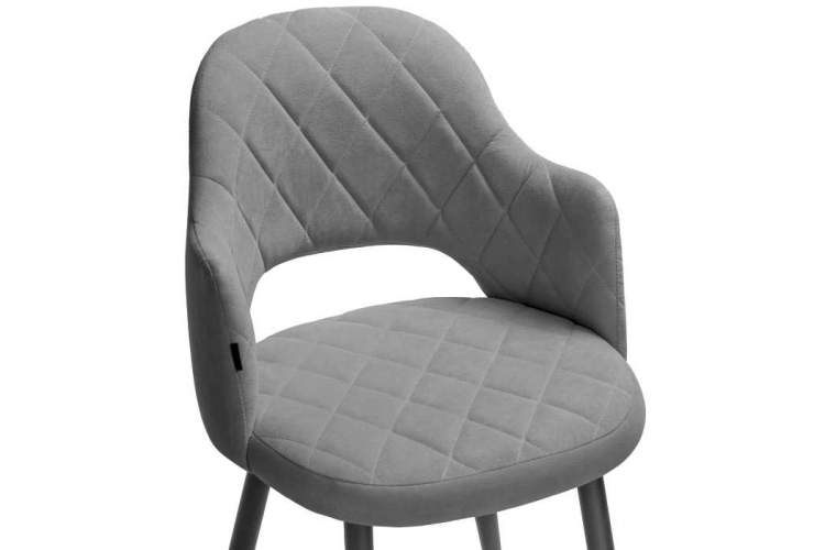 Стул на металлокаркасе Гутрид ромбы спереди серый / черный-4