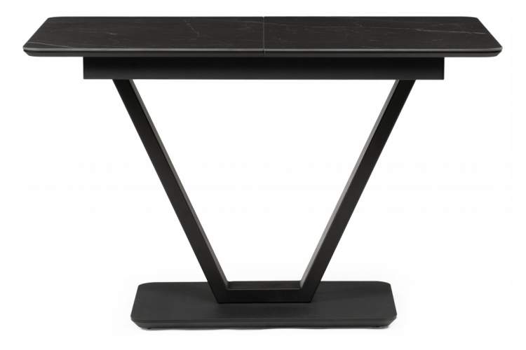 Керамический стол Бугун 120(160)х80х77 черный мрамор / черный-2