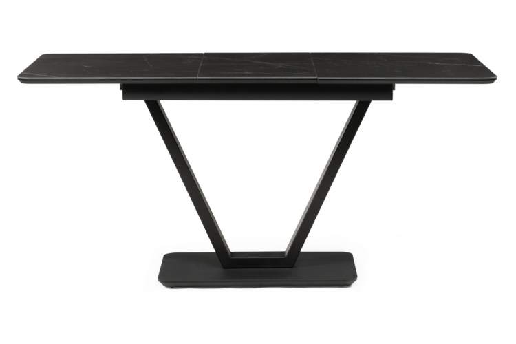 Керамический стол Бугун 120(160)х80х77 черный мрамор / черный-3