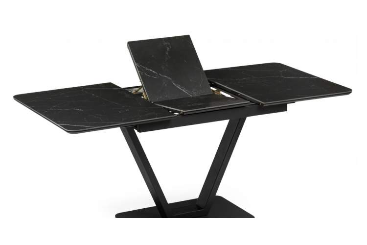 Керамический стол Бугун 120(160)х80х77 черный мрамор / черный-5
