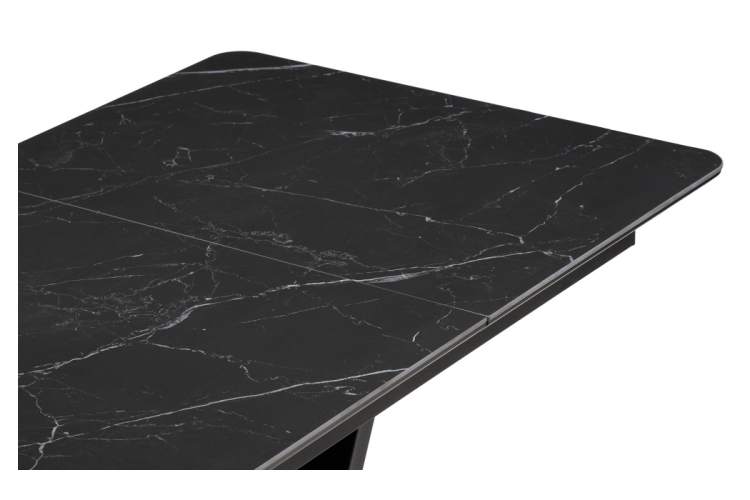 Керамический стол Бугун 120(160)х80х77 черный мрамор / черный-6