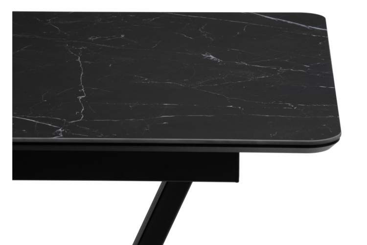 Керамический стол Бугун 120(160)х80х77 черный мрамор / черный-7