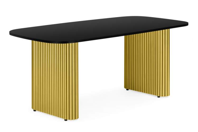 Стол деревянный Бавария B 180 х 90 черная пленка шагрень / золото