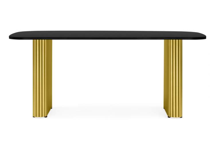 Стол деревянный Бавария B 180 х 90 черная пленка шагрень / золото-1