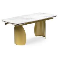 Керамический стол Готланд 180(240)х90х79 вяз скандинавский / золото