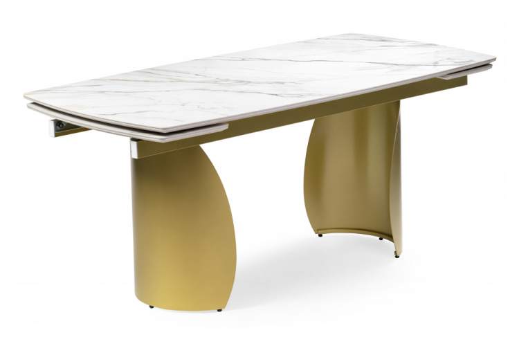 Керамический стол Готланд 180(240)х90х79 вяз скандинавский / золото