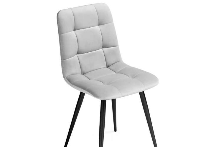 Стул на металлокаркасе Чилли светло-серый / черный-4