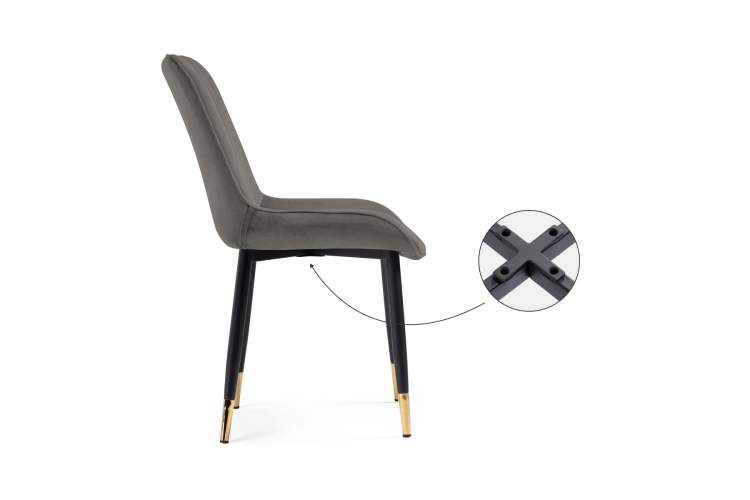 Стул на металлокаркасе Seda-1 dark gray / gold / black-10