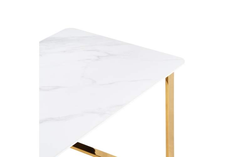 Керамический стол Селена 2 160х90х77 белый мрамор / золото-10