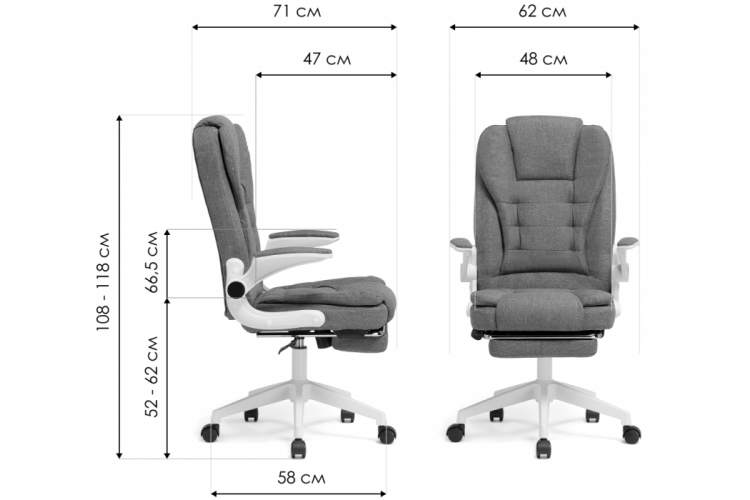 Компьютерное кресло Mitis gray / white-1