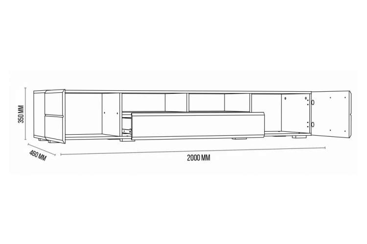 ТВ-тумба Иоги 2.0 сонома / белый глянец-2