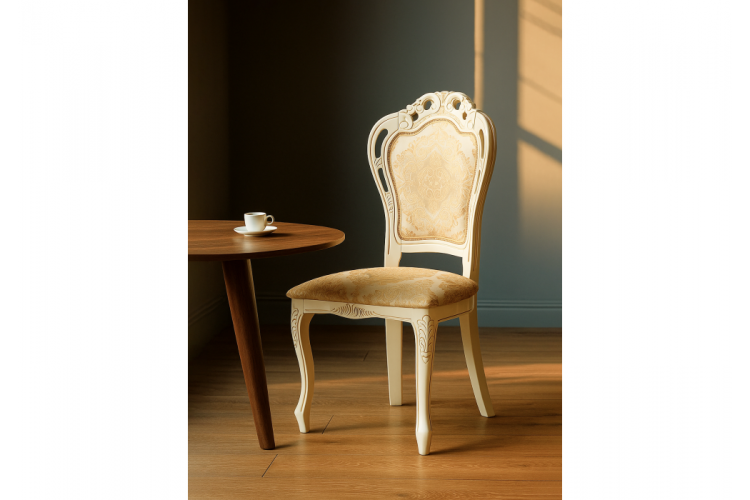 Стул деревянный Bronte молочный / патина-1