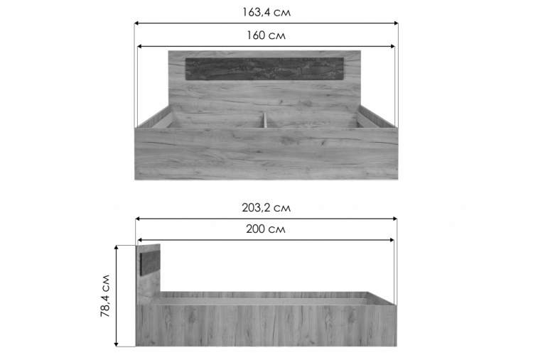 Кровать Taika 160х200 ясень анкор светлый-3