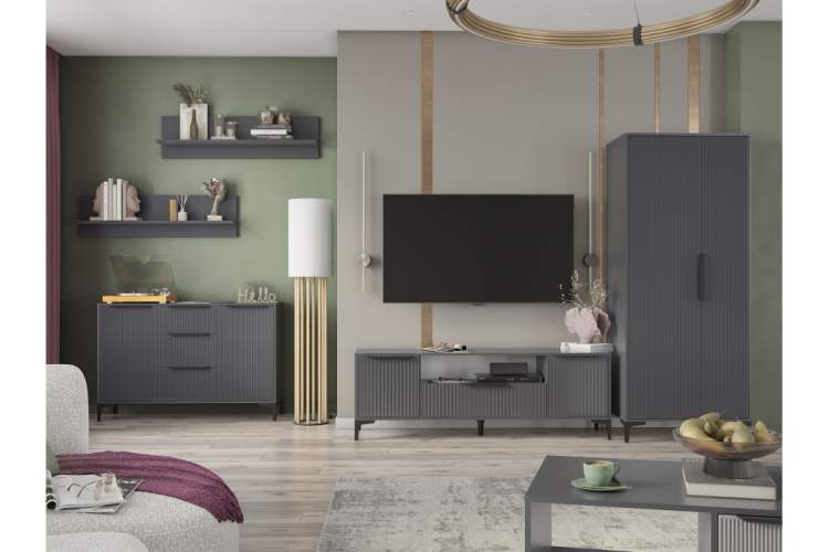 ТВ-тумба Иадама графит / графит софт-1