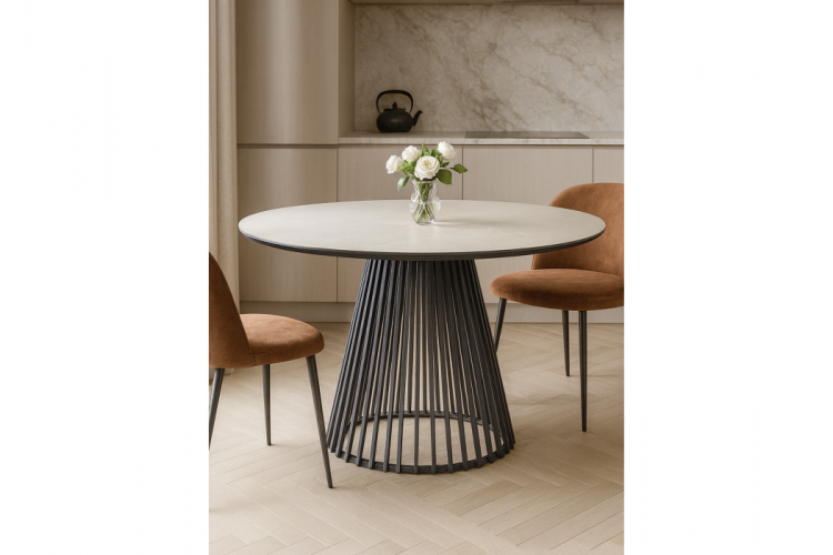 Керамический стол Нэнси 110 krater perla repose / черный-1