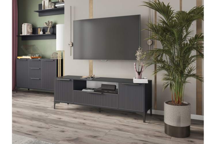 ТВ-тумба Иадама графит / графит софт-2