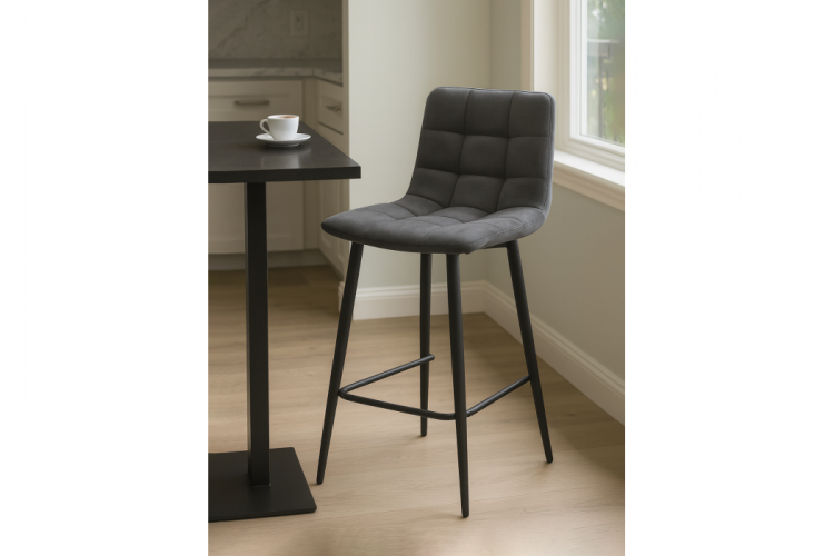 Барный стул Симпл темно-серый / черный-1