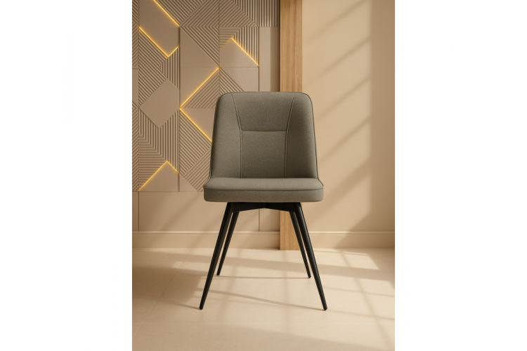 Стул на металлокаркасе Texas 3 поворотный светло-серый / черный-2