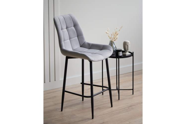 Барный стул Челси светло-серый (zd 960) / черный-2