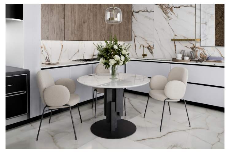 Стул на металлокаркасе Kalipso white / black-1