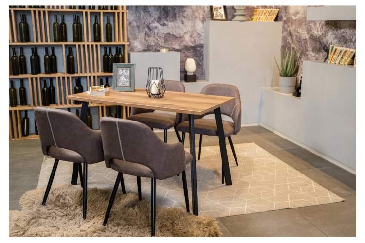 Стол деревянный Тринити Лофт 120 25 мм дуб вотан / черный матовый-1