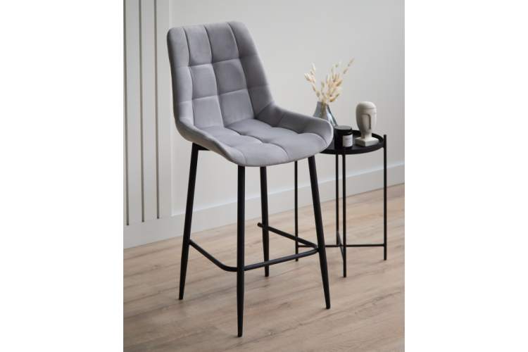 Барный стул Челси светло-серый (zd 960) / черный-1