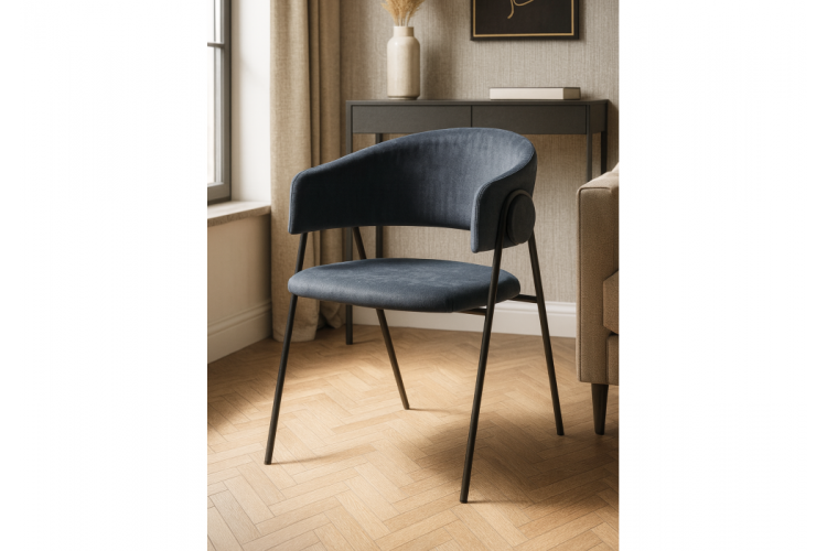 Стул на металлокаркасе Криспиан темно-серый / черный-1