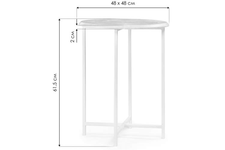 Журнальный стол Грейс мрамор белый / черный-1