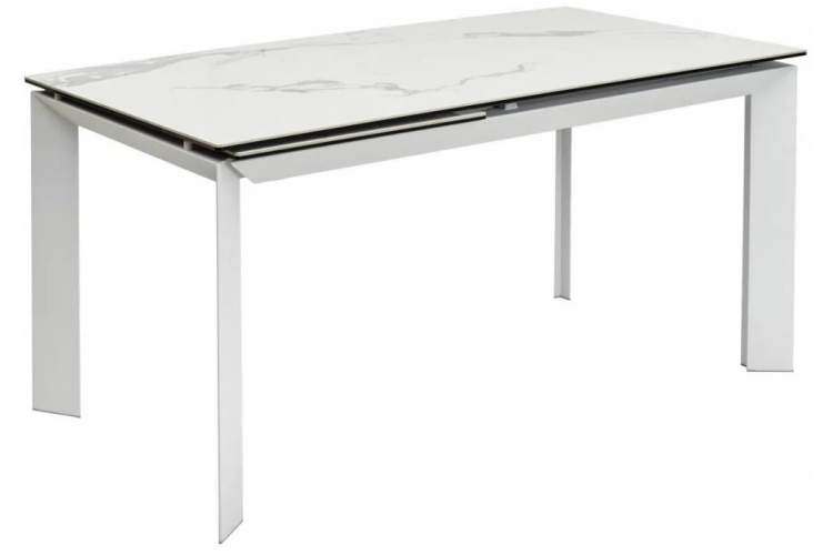 Керамический стол Cremona 140 matte statuario белый мрамор матовый / белый