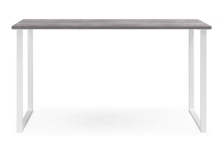 Стол деревянный Лиман 140 x 80 бетон светлый / белый матовый-6