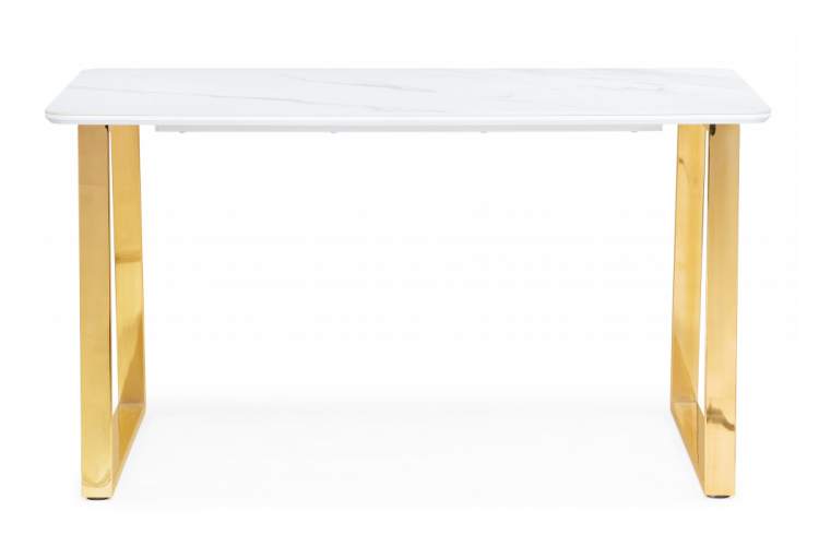 Керамический стол Селена 2 160х90х77 белый мрамор / золото-4