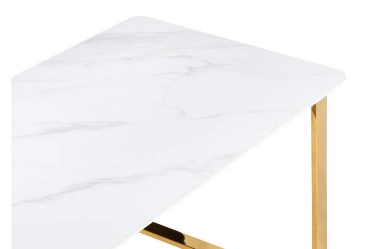 Керамический стол Селена 2 160х90х77 белый мрамор / золото-6