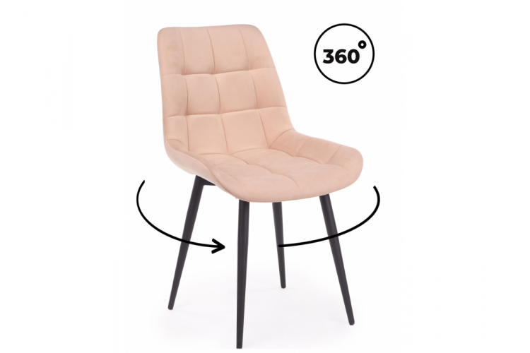 Стул на металлокаркасе Челси 360 К бежевый (zd 210) / черный np