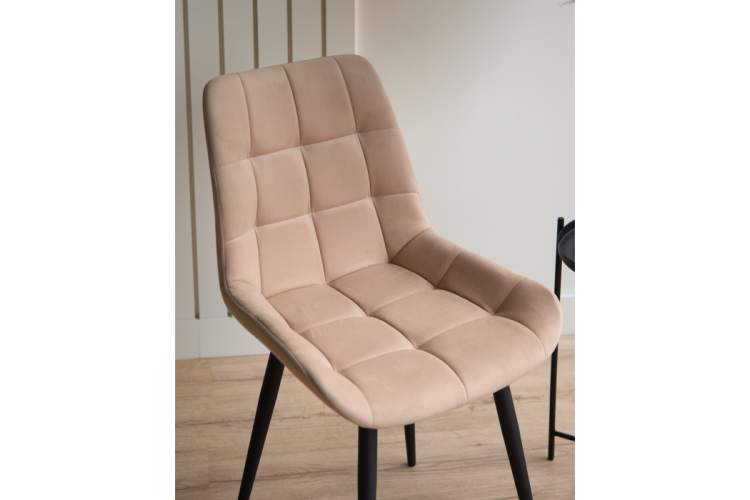 Стул на металлокаркасе Челси 360 К бежевый (zd 210) / черный np-7