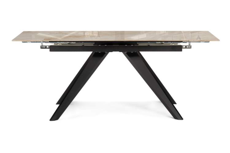 Керамический стол Морсби 140(200)х80х80 butterfly onyx beige / черный-3