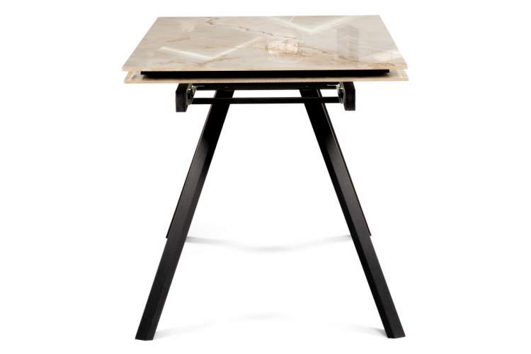 Керамический стол Морсби 140(200)х80х80 butterfly onyx beige / черный-4