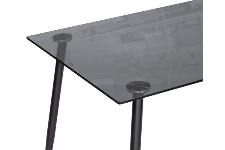 Стол стеклянный Smoke 120х80х75 clear gray / black-4
