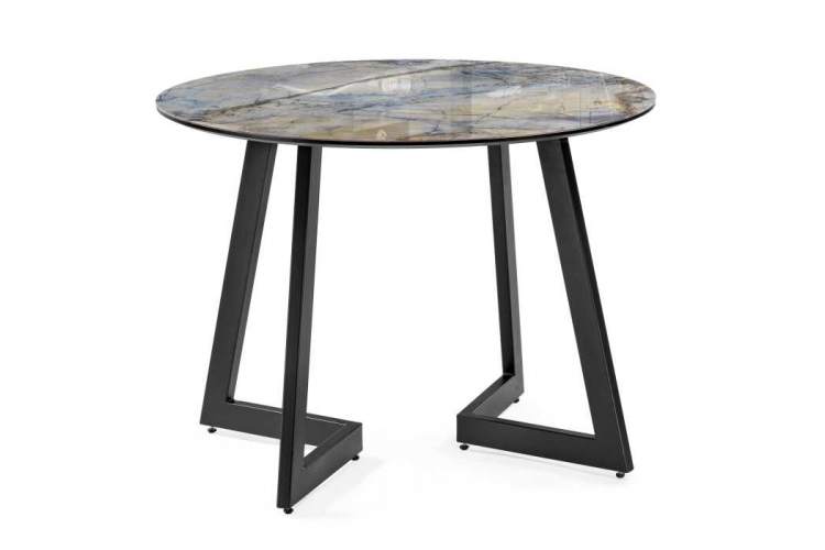 Стол стеклянный Алингсос 100(140)х100х76 магеллан / черный-1